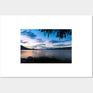 Colorful Summer Sunset View of Okanagan Lake Posters and Art